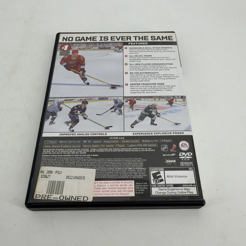 NHL 08 (Sony PlayStation 2, 2007) PS2